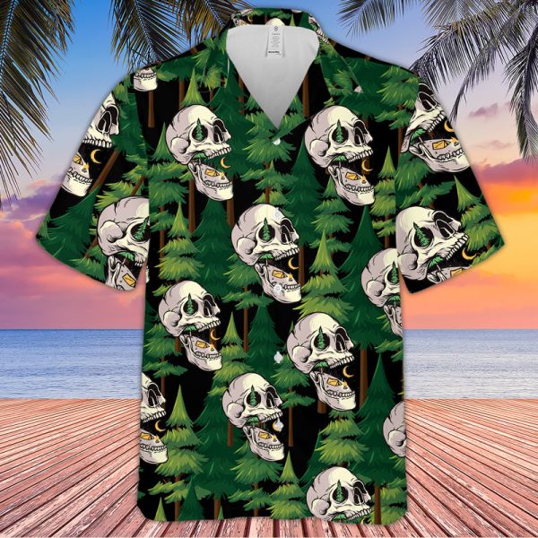 Camping Skull Pattern Hawaiian Shirt-1