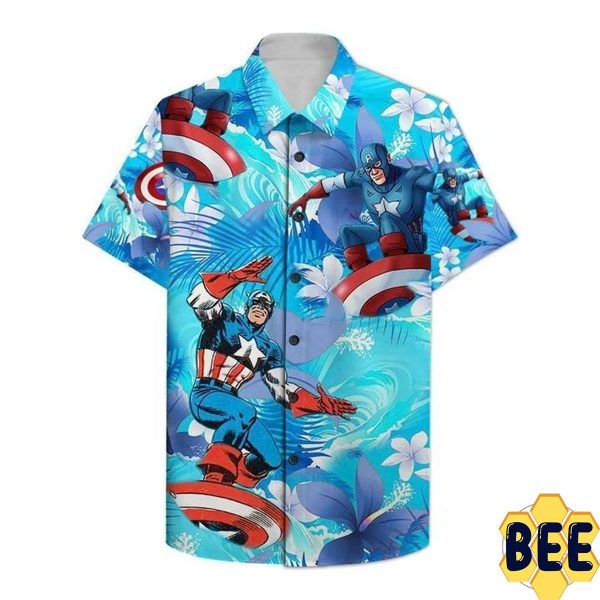 Captain America Surfing Trending Hawaiian Shirt-1