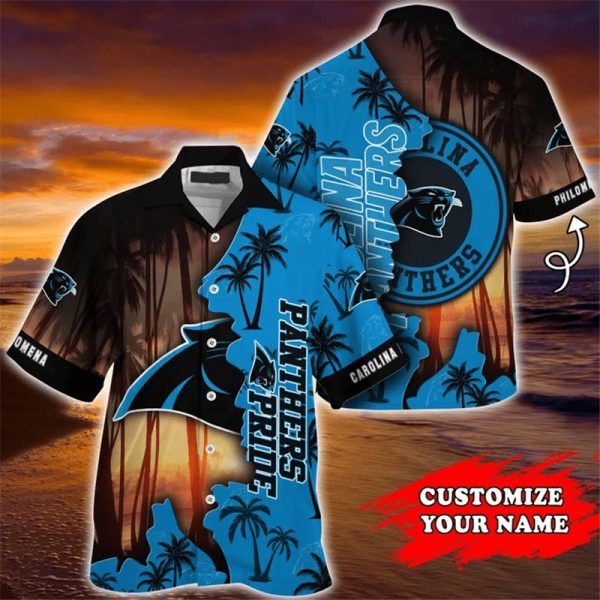 Carolina Panthers Hawaiian Shirt tropical island personalized