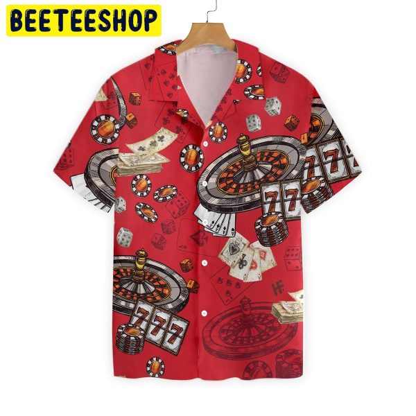 Casino Pattern Red Background Trending Hawaiian Shirt-1