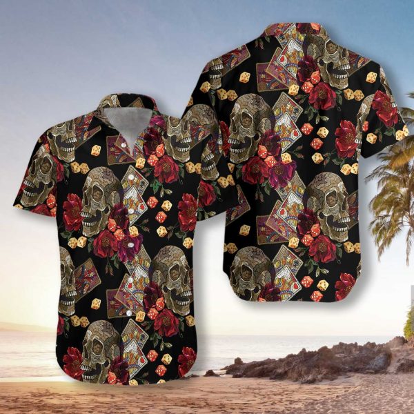 Casino Skull Colorful Hawaiian Shirt
