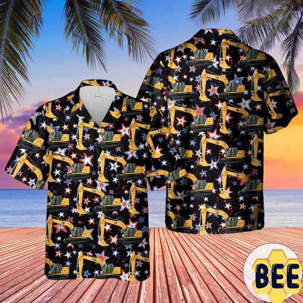 Cat 320 Excavator Trending Hawaiian Shirt-1