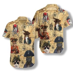 Cat Captain Hawaiian Vintage Hawaii Beach Shirt