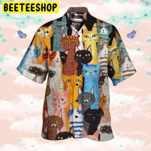 Cat Colorful 3d All Over Printed Trending Hawaiian Shirt-1