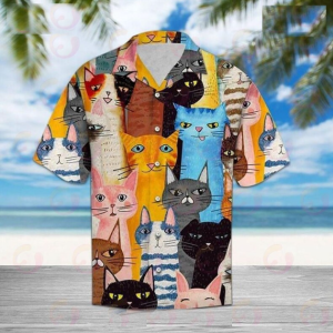 Cat Cute Hawaiian Shirt Cat Mama Shirt