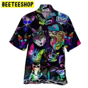 Cat Dj 3d All Over Printed Trending Hawaiian Shirt-1