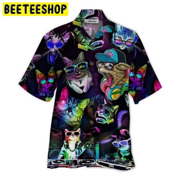Cat Dj 3d All Over Printed Trending Hawaiian Shirt-1