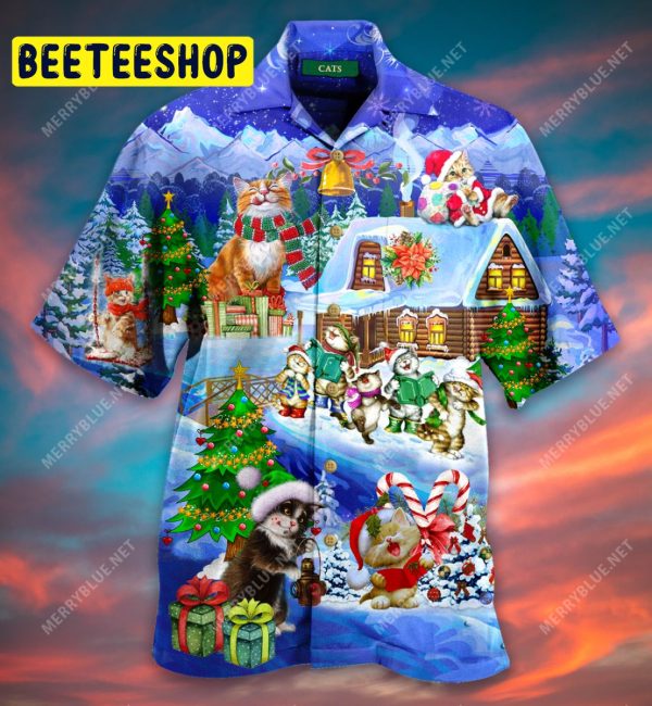 Cat Is Family Christmas Unisex Trending Hawaiian Shirt-1