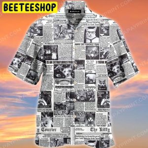 Cat Newspaper Trending Hawaiian Shirt-1