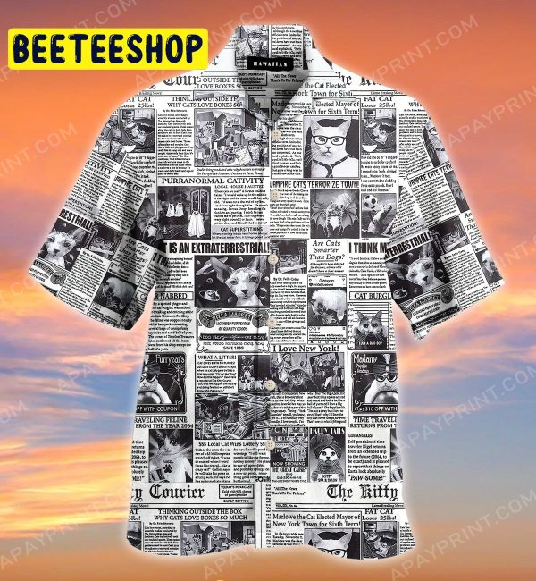 Cat Newspaper Trending Hawaiian Shirt-1