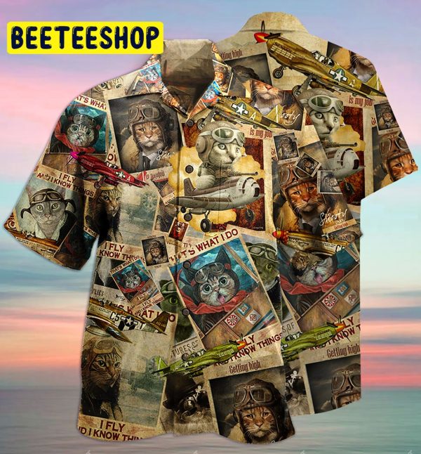 Cats Amazing Pilot Cat Trending Hawaiian Shirt-1
