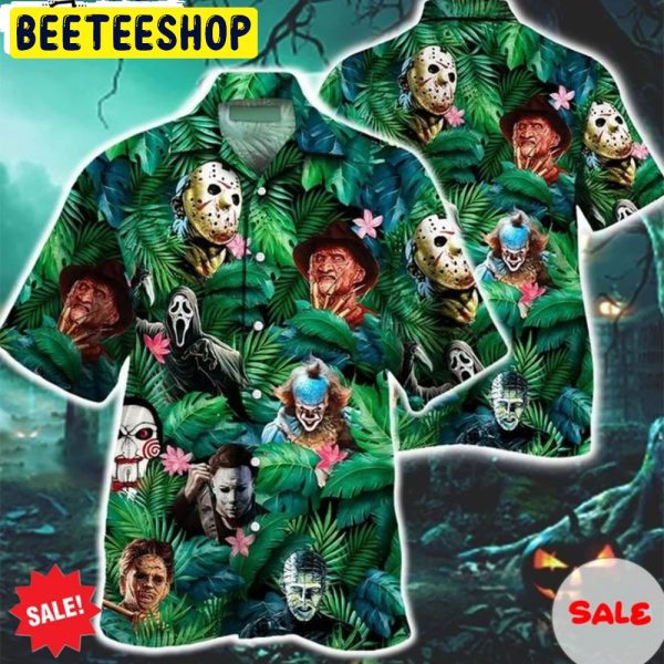 Characters Michael Myers Jason Voorhees Freddy Krueger Halloween Hawaiian Shirt