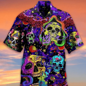 Check Out This Awesome Toxic Skull Life Is Colorful Hawaiian Unisex Aloha Shirt