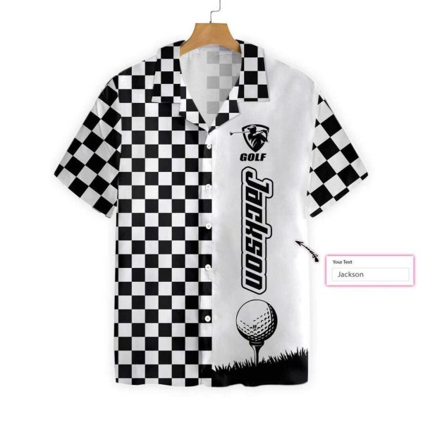 Checkboard Style Golf 3d Personalized All Over Printed Hawaiian Shirt