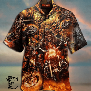 Chillicothemall Amazing Skull Motorcycle Racing Hawaiian Shirt