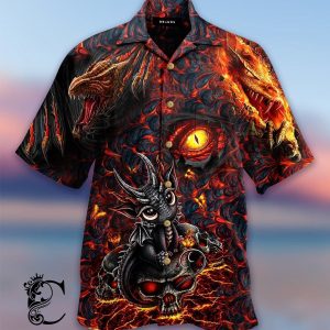 Chillicothemall Dragon Skull Lava Hawaiian Shirt