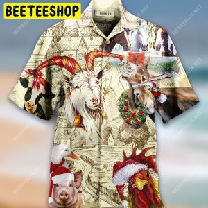 Christmas Begins On The Farm Unisex Trending Hawaiian Shirt-1