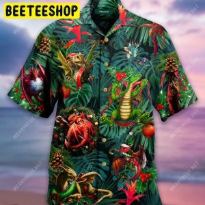 Christmas Dragon Unisex Trending Hawaiian Shirt-1