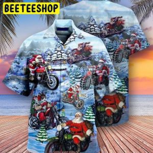 Christmas Driving With Santa Claus Trending Hawaiian Shirt-1
