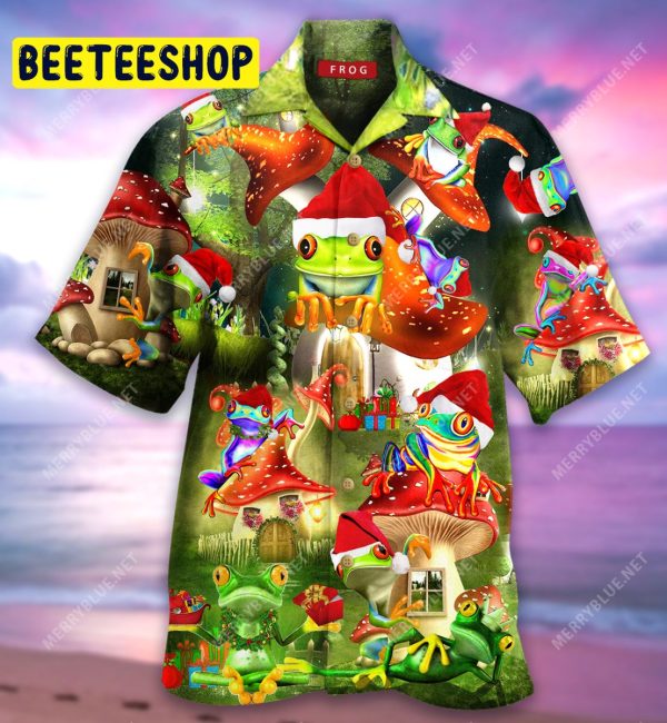 Christmas Frog Unisex Trending Hawaiian Shirt-1