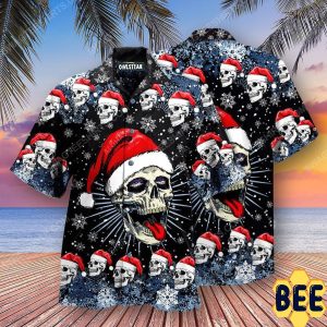 Christmas Holiday And Naughty Skull Full Print Trending Hawaiian Shirt-1