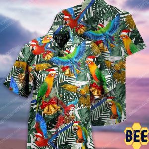 Christmas Holiday And Parrot Full Print Trending Hawaiian Shirt-1