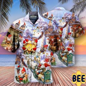 Christmas Holiday Santa Gnomes Full Print Trending Hawaiian Shirt-1