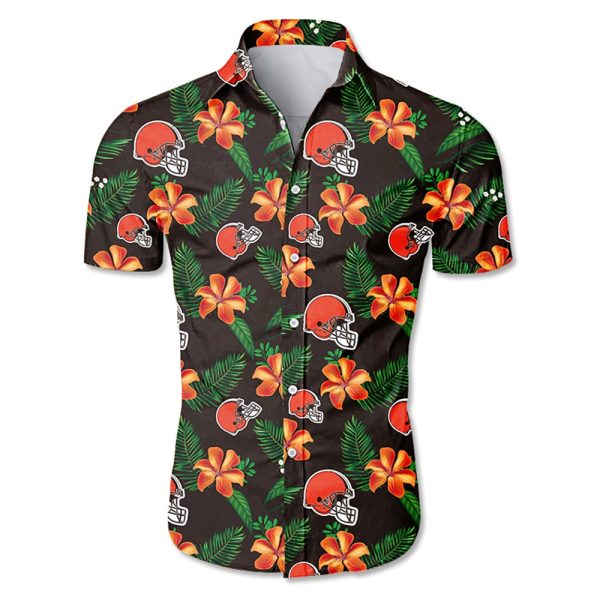 Cleveland Browns Hawaiian Shirt Tropical Flower summer 2020