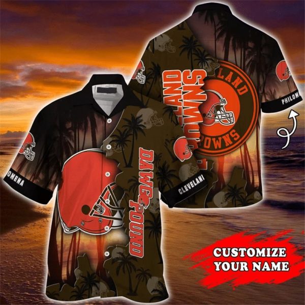 Cleveland Browns Hawaiian Shirt tropical island personalized