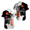 Cleveland Browns button-up shirt Iron Maiden gift for Halloween