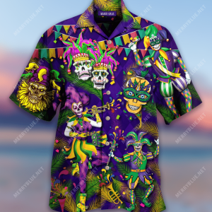 Clown Skull Happy Mardi Gras Hawaiian Shirt