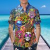 Color Water Happy Summer Skull Hawaiian Shirt
