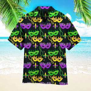 Colorful Mardi Gras Masks Hawaiian Shirt