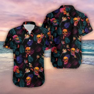 Colorful Skull Spooky Hawaiian Shirt