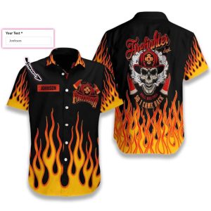 Cover Your Body With Amazing Personalized Skull Flame Firefighter Hawaiian Custom Name
