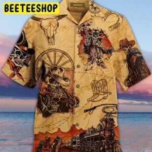 Cowboy Skull Combo Trending Hawaiian Shirt And Shorts-1