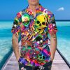 Crazy Neon Skull Hawaiian Shirt