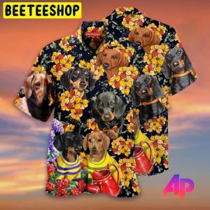 Dachshund Flower Trending Hawaiian Shirt-1