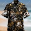 Dangerous Skull Poker Hawaiian Shirt Colorful Short Sleeve Summer Beach