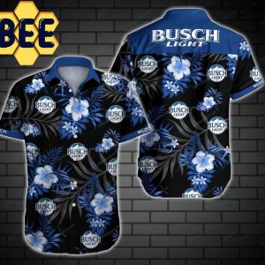 Dark Busch Light Beer Floral Hawaiian Shirt-1