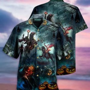 Dark Horse Where Is My Head Halloween 3d Print Hawaiian Aloha Shirts