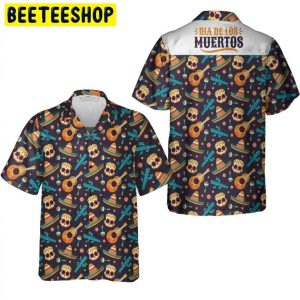 Day Of The Dead Guitar Sombrero Skull Trending Hawaiian Shirt-1