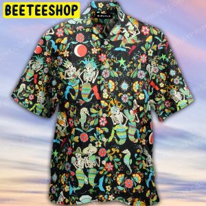 Dia De Los Meurtos Mermaid – Day Of The Dead Trending Hawaiian Shirt-1