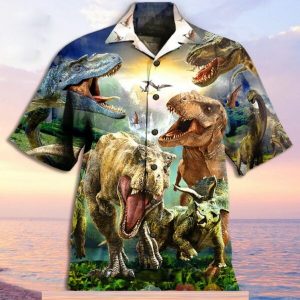 Dinosaur Lost In Jurassic Park Theme Hawaiian Shirt