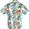 Dinosaur Surfing Tropical Hawaiian Shirt-1