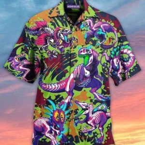 Discover Cool Dont Forget To Be Rawrsome Dinosaur Skull Hawaiian Shirt