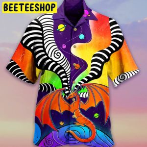 Dragon Color Galaxy Trending Hawaiian Shirt-1