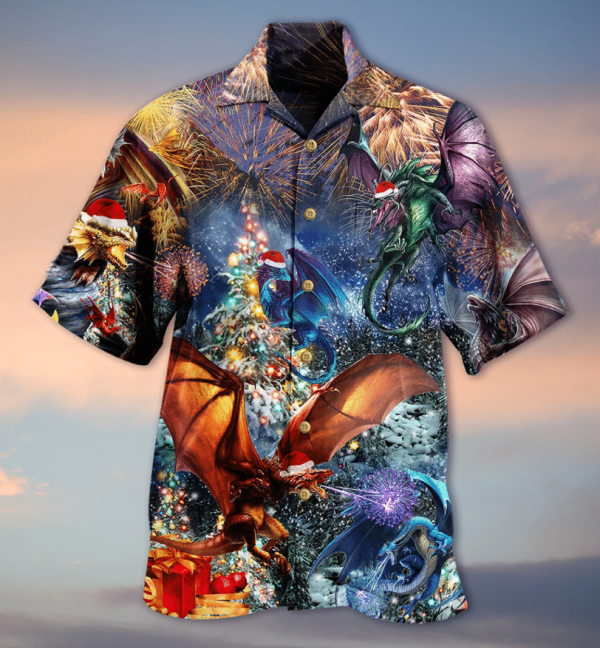 Dragon Merry Xmas 3d All Over Printed Hawaiian Shirt