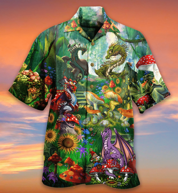 Dragon Mushroom 3d All Over Printed Hawaiian Shirt