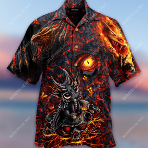 Dragon Skull Lava Hawaiian Aloha Shirts